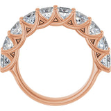 10K Gold Square Natural Diamond Woven-Design Anniversary Band – 1 3/4–3 9/10 CTW - Rose Gold - view 2