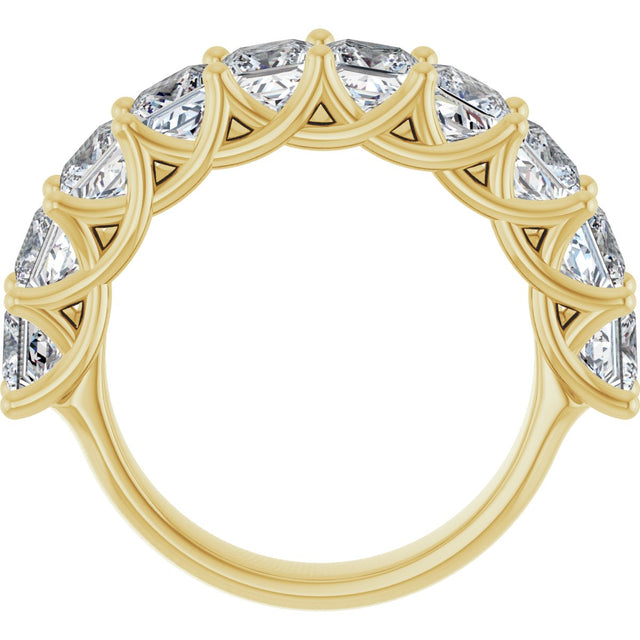 10K Gold Square Lab-Grown Diamond Woven-Design Anniversary Band – 1 3/8–4 CTW - Yellow Gold - view 2