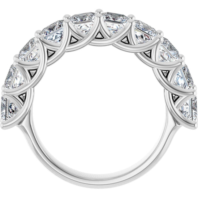 10K Gold Square Lab-Grown Diamond Woven-Design Anniversary Band – 1 3/8–4 CTW - White Gold - view 2