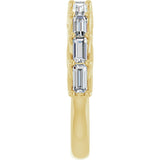 10K Gold Straight Baguette Natural Diamond Woven-Design Anniversary Band – 9/10–1 CTW - Yellow Gold - view 4
