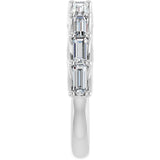 10K Gold Straight Baguette Lab-Grown Diamond Woven-Design Anniversary Band – 9/10 CTW - White Gold - view 4