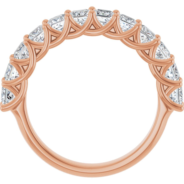 10K Gold Square Lab-Grown Diamond Woven-Design Anniversary Band – 1 3/8–4 CTW - Rose Gold - view 2