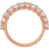 10K Gold Square Natural Diamond Woven-Design Anniversary Band – 1 3/4–3 9/10 CTW - Rose Gold - view 2