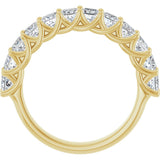10K Gold Square Lab-Grown Diamond Woven-Design Anniversary Band – 1 3/8–4 CTW - Yellow Gold - view 2
