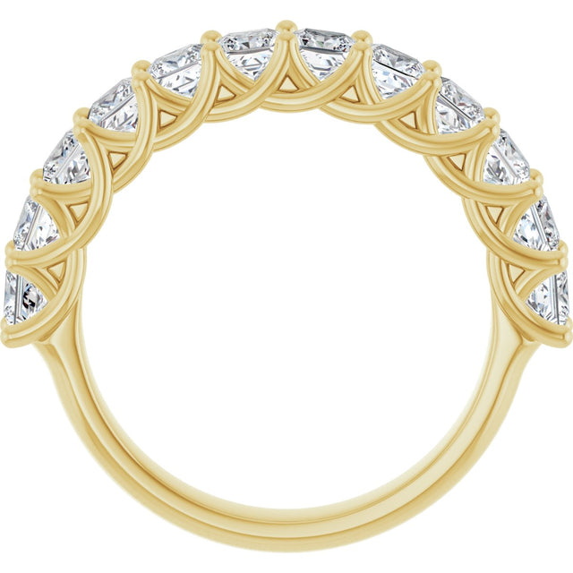 10K Gold Square Lab-Grown Diamond Woven-Design Anniversary Band – 1 3/8–4 CTW - Yellow Gold - view 2