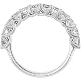 10K Gold Square Natural Diamond Woven-Design Anniversary Band – 1 3/4–3 9/10 CTW - White Gold - view 2