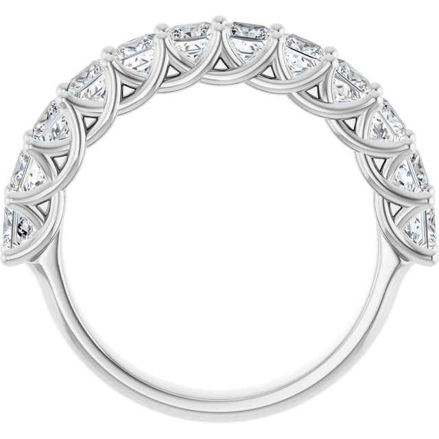 10K Gold Square Lab-Grown Diamond Woven-Design Anniversary Band – 1 3/8–4 CTW - White Gold - view 2