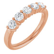 14K Gold Round Lab-Grown Diamond Shared-Prong Five-Stone Anniversary Band – 3.4 mm Stones - Rose Gold