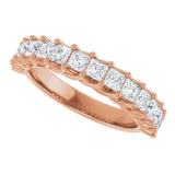 10K Gold Square Lab-Grown Diamond Woven-Design Anniversary Band – 1/3–1 1/4 CTW - Rose Gold - view 5