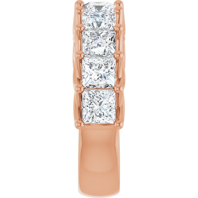 10K Gold Square Lab-Grown Diamond Woven-Design Anniversary Band – 1 3/8–4 CTW - Rose Gold - view 4