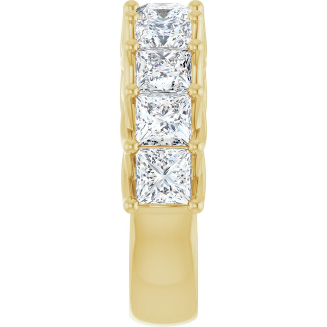 10K Gold Square Natural Diamond Woven-Design Anniversary Band – 1 3/4–3 9/10 CTW - Yellow Gold - view 4