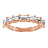10K Gold Straight Baguette Natural Diamond Woven-Design Anniversary Band – 9/10–1 CTW - Rose Gold - view 3