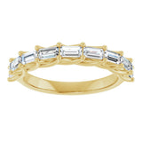 10K Gold Straight Baguette Natural Diamond Woven-Design Anniversary Band – 9/10–1 CTW - Yellow Gold - view 3