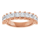 10K Gold Square Natural Diamond Woven-Design Anniversary Band – 1 3/4–3 9/10 CTW - Rose Gold - view 3