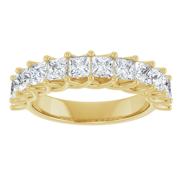 10K Gold Square Natural Diamond Woven-Design Anniversary Band – 1 3/4–3 9/10 CTW - Yellow Gold - view 3