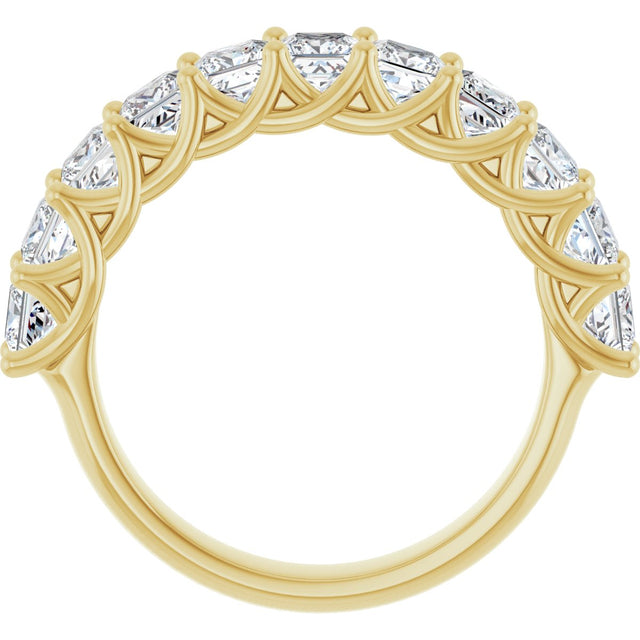 10K Gold Square Lab-Grown Diamond Woven-Design Anniversary Band – 1 3/8–4 CTW - Yellow Gold - view 2