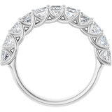 10K Gold Square Natural Diamond Woven-Design Anniversary Band – 1 3/4–3 9/10 CTW - White Gold - view 2