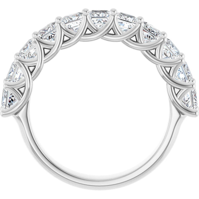 10K Gold Square Natural Diamond Woven-Design Anniversary Band – 1 3/4–3 9/10 CTW - White Gold - view 2