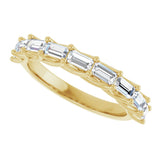 10K Gold Straight Baguette Lab-Grown Diamond Woven-Design Anniversary Band – 9/10 CTW - Yellow Gold - view 5