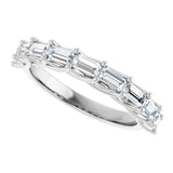 10K Gold Straight Baguette Lab-Grown Diamond Woven-Design Anniversary Band – 9/10 CTW - White Gold - view 5