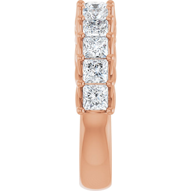 10K Gold Square Lab-Grown Diamond Woven-Design Anniversary Band – 1 3/8–4 CTW - Rose Gold - view 4