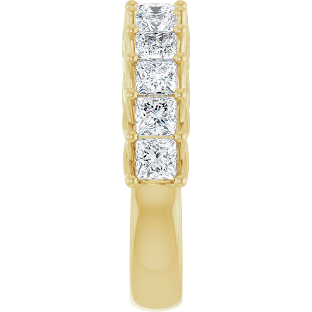 10K Gold Square Lab-Grown Diamond Woven-Design Anniversary Band – 1 3/8–4 CTW - Yellow Gold - view 4