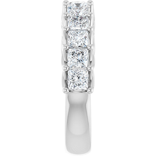10K Gold Square Lab-Grown Diamond Woven-Design Anniversary Band – 1 3/8–4 CTW - White Gold - view 4