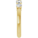 14K Gold Round Lab-Grown Diamond Shared-Prong Five-Stone Anniversary Band – 3.5 mm Stones - Yellow Gold - view 4