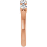 14K Gold Round Lab-Grown Diamond Shared-Prong Five-Stone Anniversary Band – 3.5 mm Stones - Rose Gold - view 4