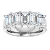 Platinum Emerald Lab-Grown Diamond Shared-Prong Five-Stone Anniversary Band – 1 3/4–3 1/4 CTW - view 3