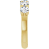 14K Gold Round Lab-Grown Diamond Shared-Prong Five-Stone Anniversary Band – 4.4 mm Stones - Yellow Gold - view 4