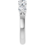 Platinum Round Lab-Grown Diamond Shared-Prong Five-Stone Anniversary Band – 4.4 mm Stones - view 4