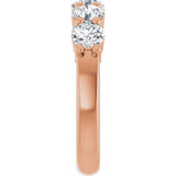 14K Gold Round Lab-Grown Diamond Shared-Prong Five-Stone Anniversary Band – 4.4 mm Stones - Rose Gold - view 4