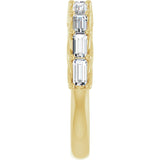 10K Gold Straight Baguette Natural Diamond Woven-Design Anniversary Band – 9/10–1 CTW - Yellow Gold - view 4