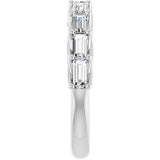10K Gold Straight Baguette Natural Diamond Woven-Design Anniversary Band – 9/10–1 CTW - White Gold - view 4