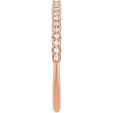 10K Gold Round Lab-Grown Diamond Woven-Design Anniversary Band – 1/8–1/3 CTW - Rose Gold - view 4