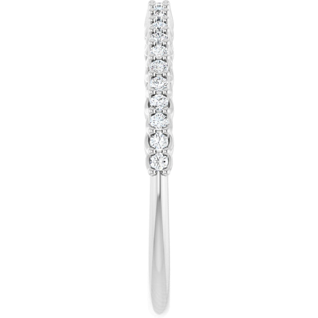 10K Gold Round Natural Diamond Woven-Design Anniversary Band – 1/8–1/3 CTW - White Gold - view 4
