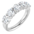 Platinum Round Lab-Grown Diamond Shared-Prong Five-Stone Anniversary Band – 4.8 mm Stones