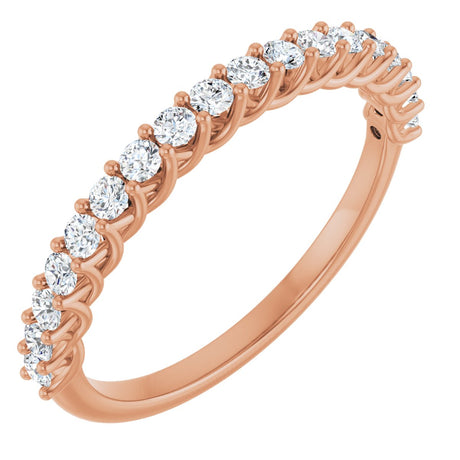 10K Gold Round Natural Diamond Woven-Design Anniversary Band – 1/8–1/3 CTW - Rose Gold