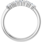 Platinum Round Lab-Grown Diamond Shared-Prong Five-Stone Anniversary Band – 3 mm Stones - view 2