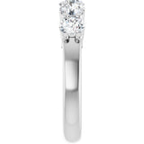 14K Gold Round Lab-Grown Diamond Shared-Prong Five-Stone Anniversary Band – 4.1 mm Stones - White Gold - view 4