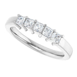 Platinum Square Natural Diamond Shared-Prong Five-Stone Anniversary Band – 1/2–1 CTW - view 5