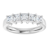 Platinum Square Lab-Grown Diamond Shared-Prong Five-Stone Anniversary Band – 1/2–1 3/8 CTW - view 3