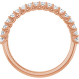 10K Gold Round Natural Diamond Woven-Design Anniversary Band – 1/8–1/3 CTW - Rose Gold - view 2