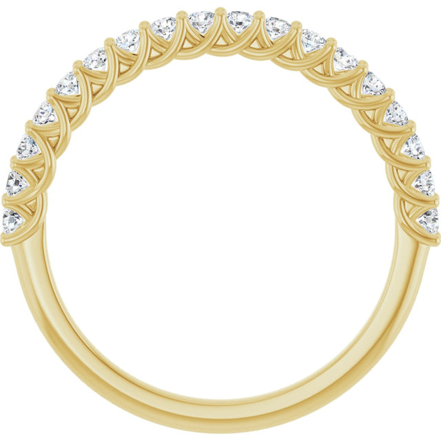 10K Gold Round Lab-Grown Diamond Woven-Design Anniversary Band – 1/8–1/3 CTW - Yellow Gold - view 2