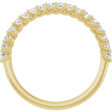 10K Gold Round Natural Diamond Woven-Design Anniversary Band – 1/8–1/3 CTW - Yellow Gold - view 2