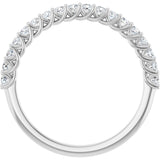 10K Gold Round Lab-Grown Diamond Woven-Design Anniversary Band – 1/8–1/3 CTW - White Gold - view 2
