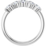 Platinum Round Lab-Grown Diamond Shared-Prong Five-Stone Anniversary Band – 3.5 mm Stones - view 2