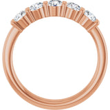 14K Gold Round Lab-Grown Diamond Shared-Prong Five-Stone Anniversary Band – 3.5 mm Stones - Rose Gold - view 2