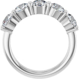 14K Gold Round Lab-Grown Diamond Shared-Prong Five-Stone Anniversary Band – 5.2 mm Stones - White Gold - view 2